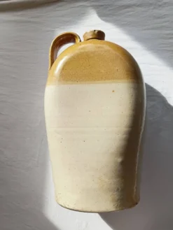 Flacon à whisky en grès de Bristol, à côtés plats, 2 gallons, victorien (vers 1900)