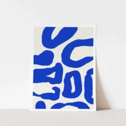 Formes bleues abstraites giclées imprimées