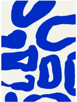 Formes bleues abstraites giclées imprimées