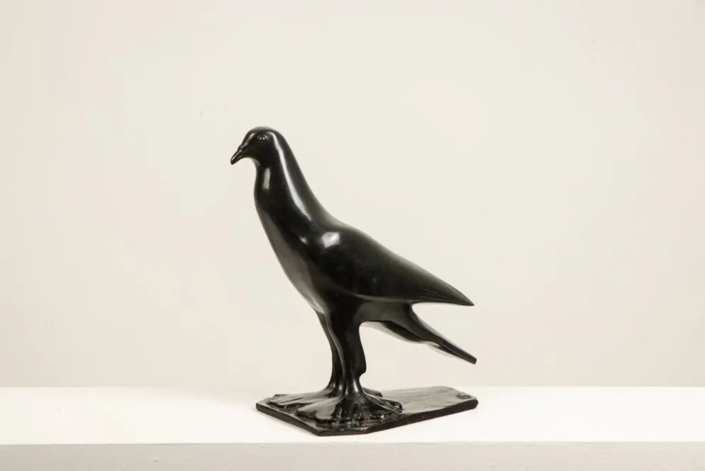 François Pompon, pigeon, sculpture en bronze. Tirage de 2006