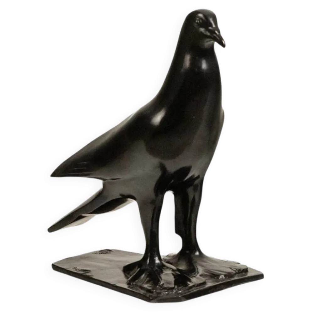 François Pompon, pigeon, sculpture en bronze. Tirage de 2006