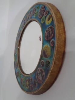 French Ceramic Mirror, 1960s