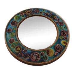 French Ceramic Mirror, 1960s