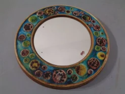 French Ceramic Mirror, 1960s