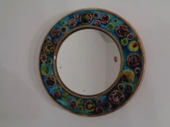 French Ceramic Mirror, 1960s