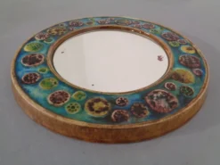 French Ceramic Mirror, 1960s