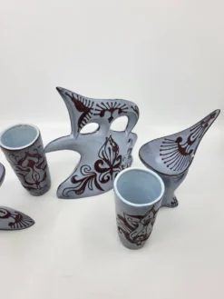 Garniture de Table Vintage Gabrielle Mackiewicz France 1950 (5 pièces
