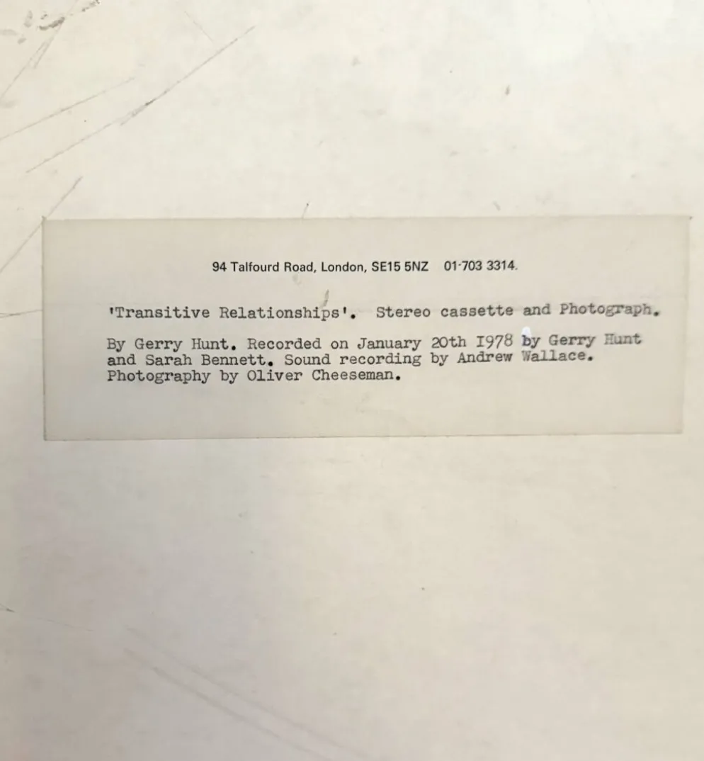 Gerry Hunt (1927 - 2023), ensemble de 2 photographies « Relations transitives »