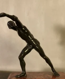 Gladiateur Borghese, bronze d’après l’antique sur socle de marbre