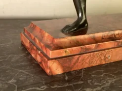 Gladiateur Borghese, bronze d’après l’antique sur socle de marbre