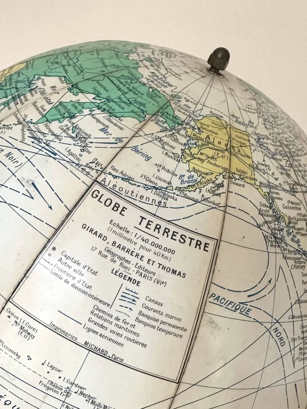 Globe terrestre Girard, Barrère et Thomas - 58 cm