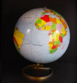 Globe terrestre gonflable vintage sur support, 1960, Taride Sevylor