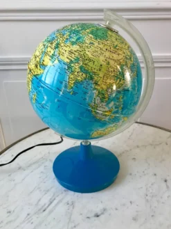 Globe terrestre lumineux années 70