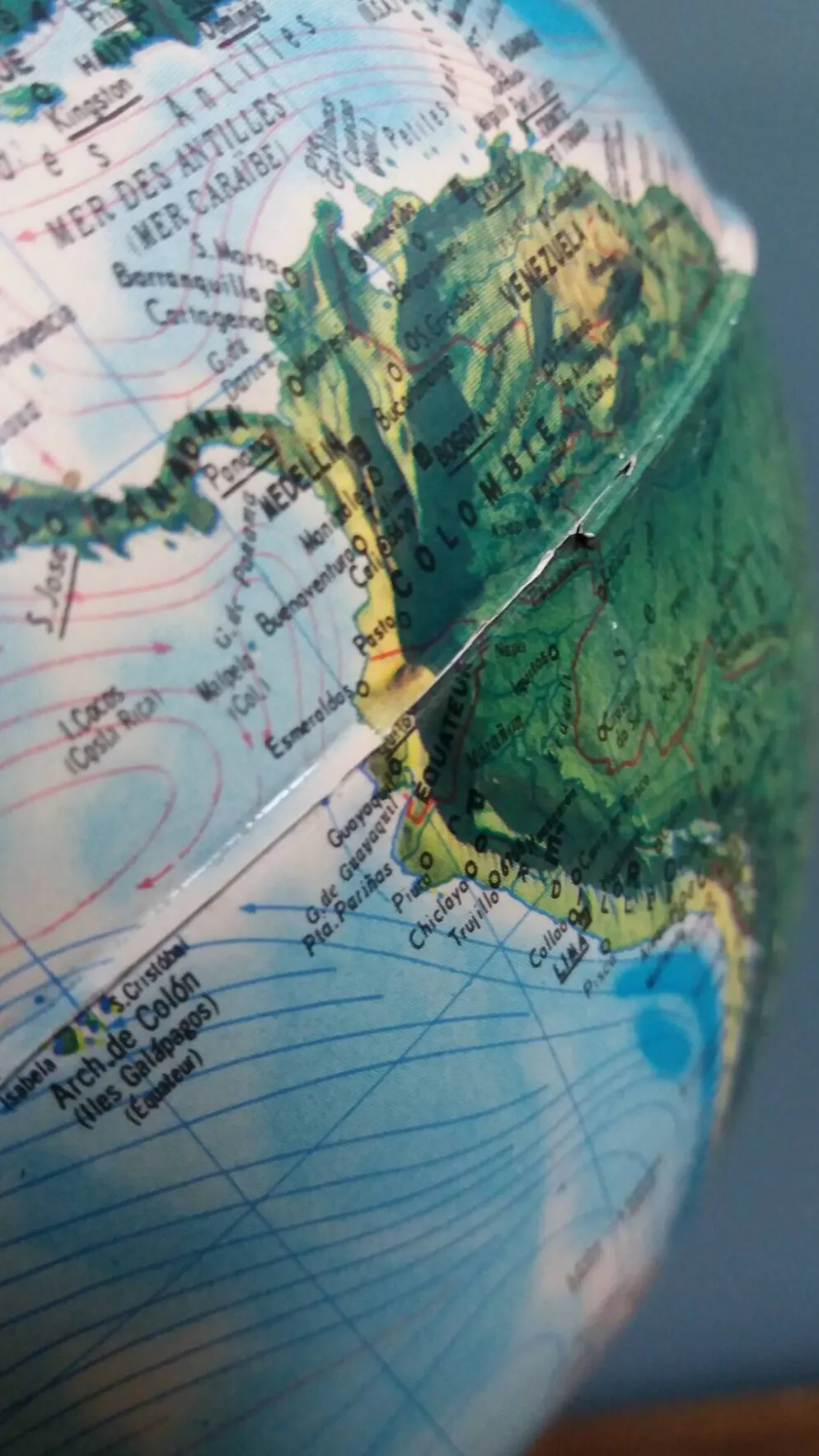 Globe terrestre lumineux Italie années 80