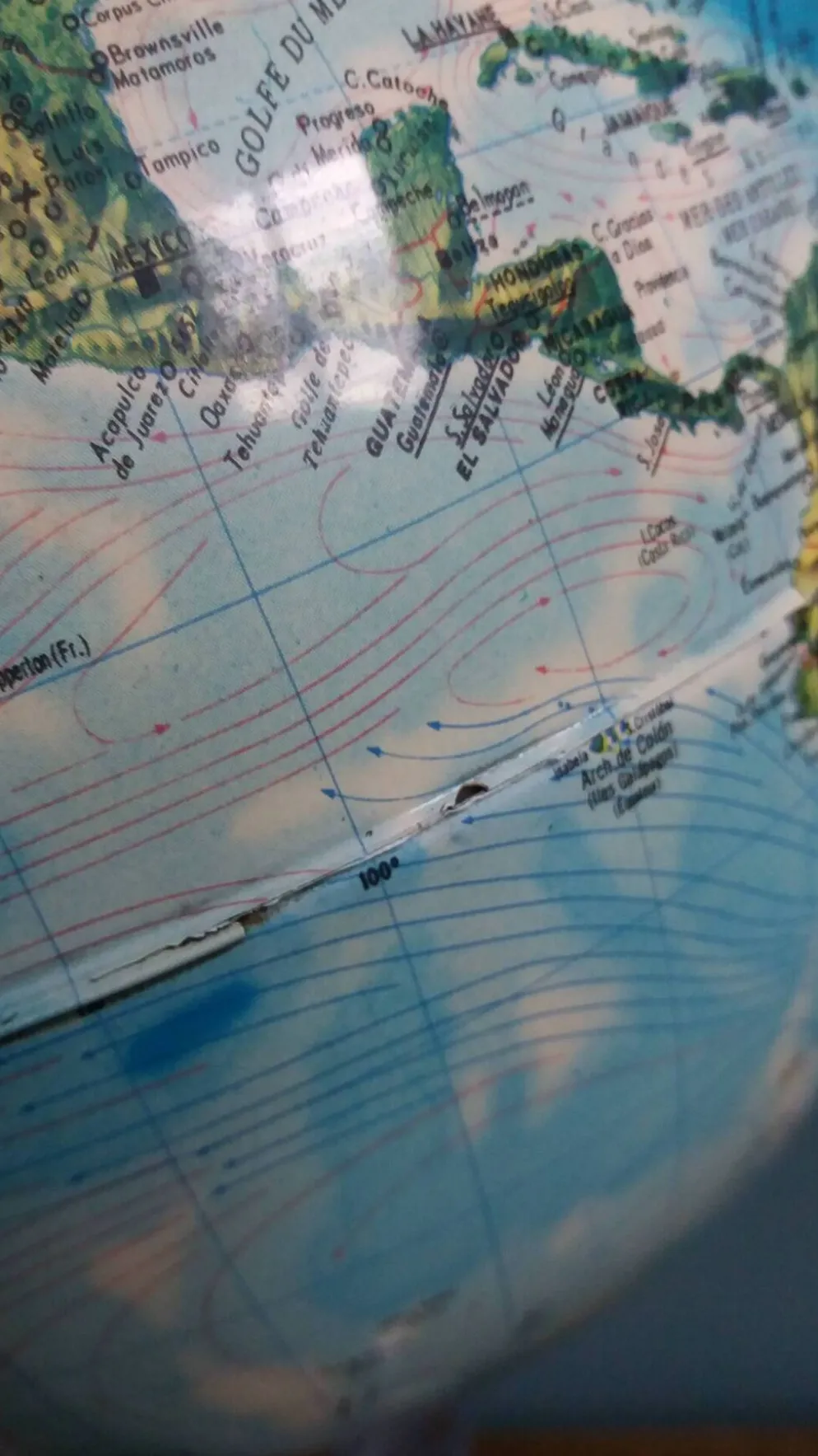 Globe terrestre lumineux Italie années 80