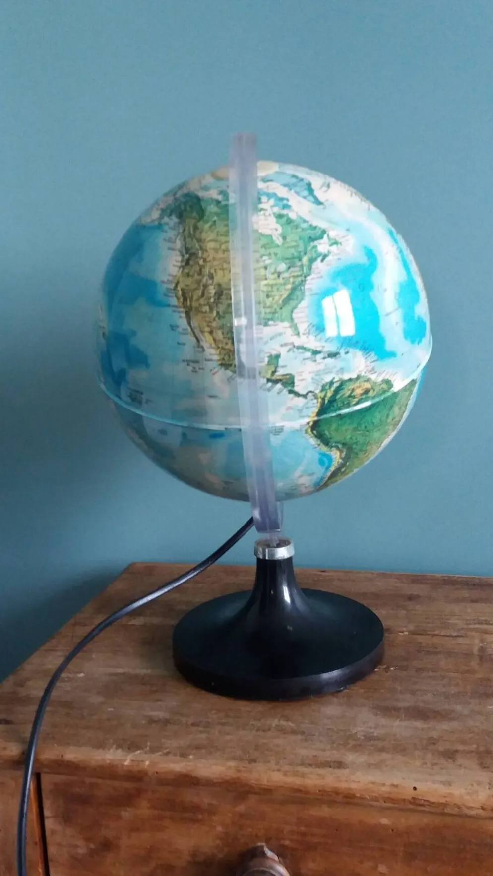 Globe terrestre lumineux Italie années 80