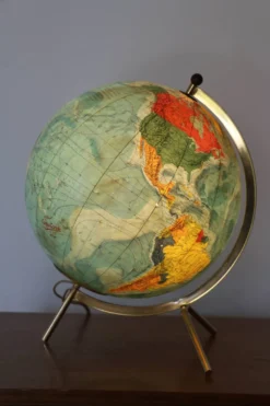 Globe terrestre lumineux TARIDE verre 1966