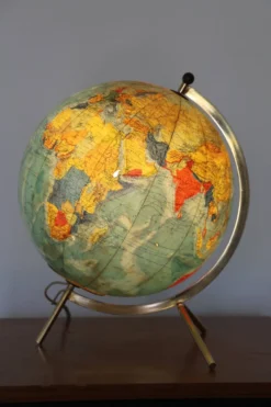 Globe terrestre lumineux TARIDE verre 1966