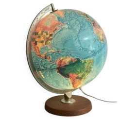 Globe terrestre lumineux vintage