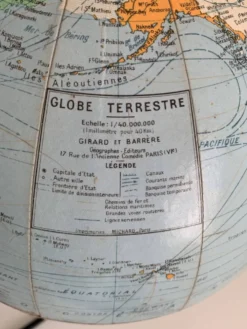 Globe terrestre, mappemonde Girard Barrère, 1960