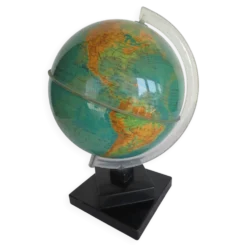 globe terrestre /socle plastic noir