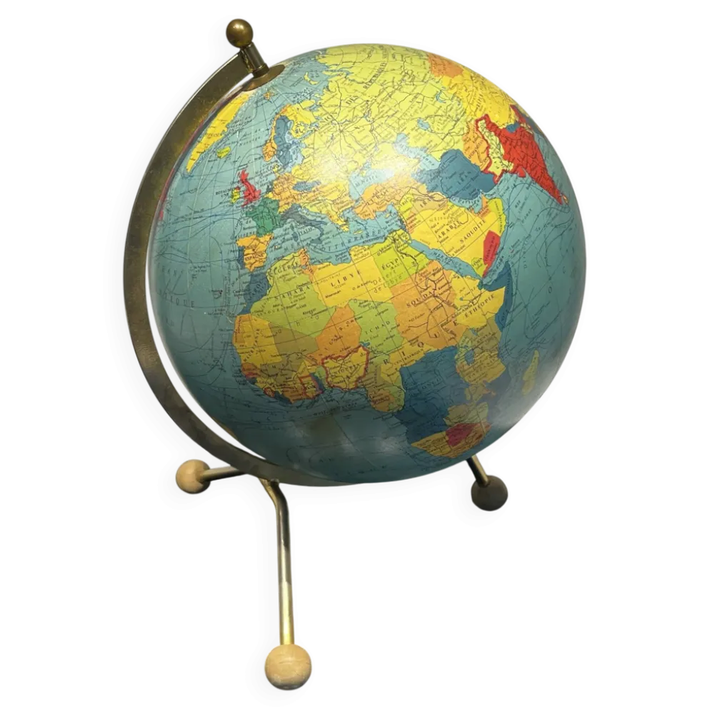 Globe terrestre tripode 1969