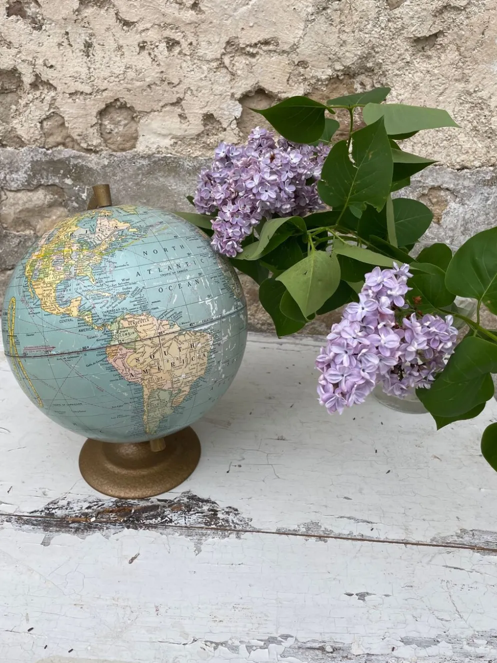 Globe terrestre USA année 70
