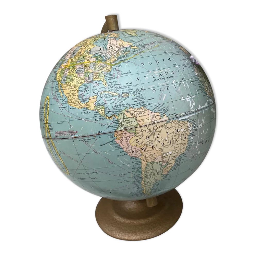 Globe terrestre USA année 70
