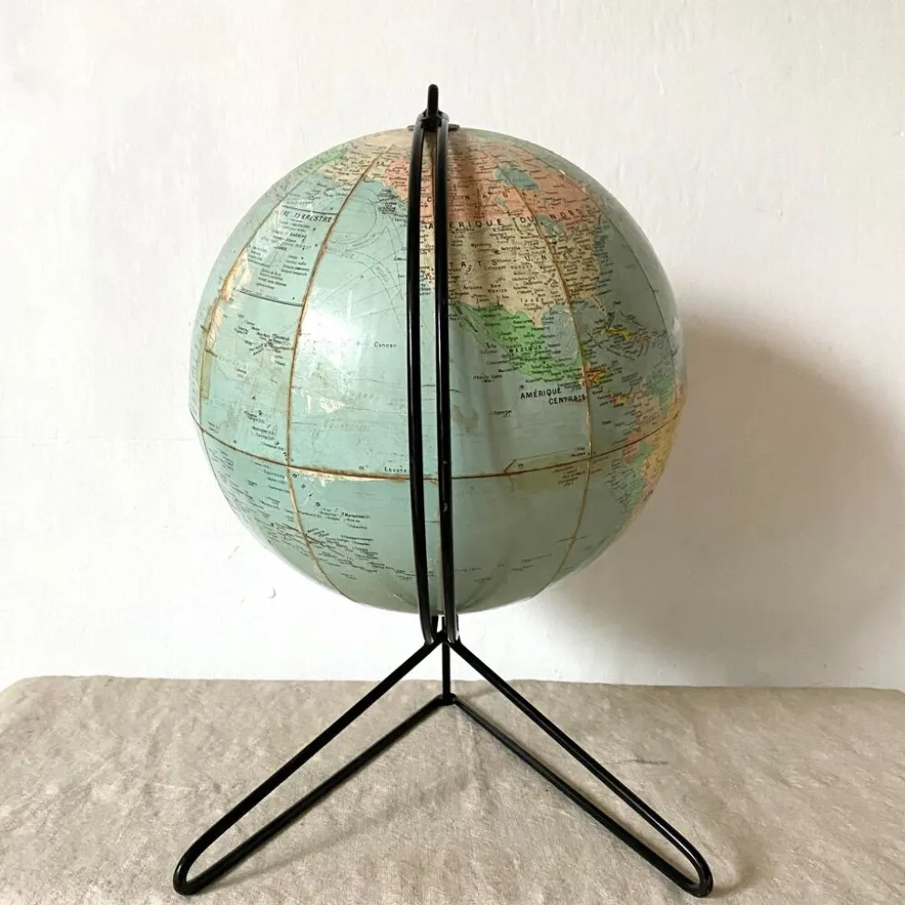 Globe terrestre vintage Girard et Barrère années 50
