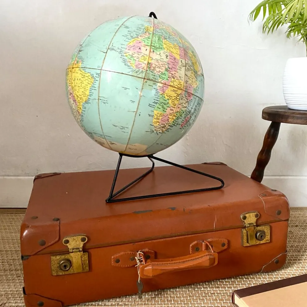 Globe terrestre vintage Girard et Barrère années 50