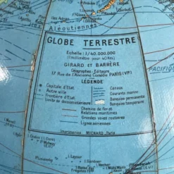 Globe terrestre vintage Girard et Barrère - Années 50-60 - piètement string - Ref 1153
