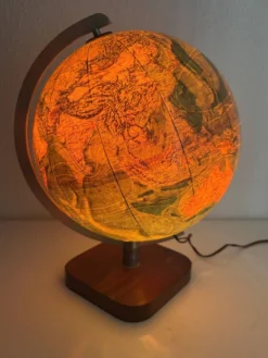 Globe terrestre vintage 1979 mappemonde bois Taride Paris France - 35 cm
