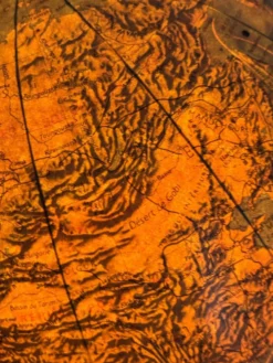 Globe terrestre vintage 1979 mappemonde bois Taride Paris France - 35 cm