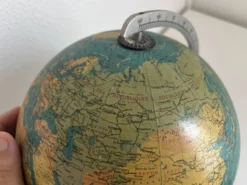 Globe terrestre vintage 1979 mappemonde bois Taride Paris France - 35 cm