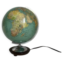 Globe terrestre vintage 1965 verre allemand Colombus duo - 34 cm