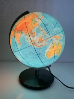 Globe vintage 1976 terrestre allemand (français) JRO Wechselbild - 34 cm