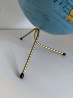 Globe vintage 1960 terrestre doré Taride tripode mappemonde - 28 cm