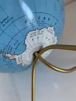 Globe vintage 1960 terrestre doré Taride tripode mappemonde - 28 cm