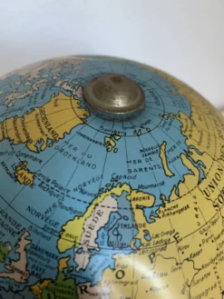 Globe vintage 1960 terrestre doré Taride tripode mappemonde - 28 cm