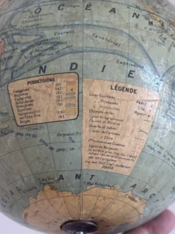 Globe vintage 1950 terrestre Girard et Barrère et Thomas - 33 cm