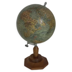 Globe vintage 1950 terrestre Girard et Barrère et Thomas - 33 cm