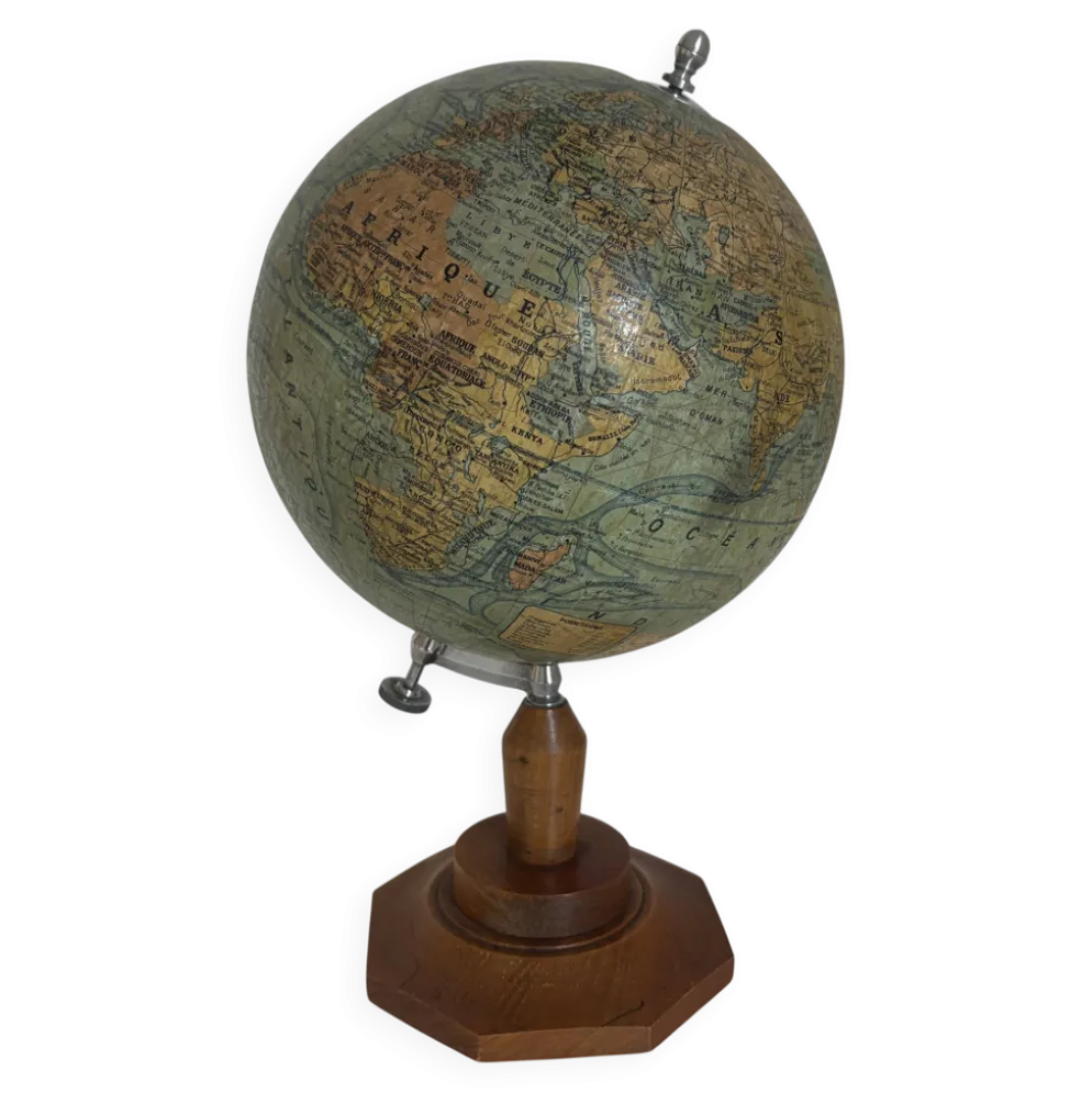 Globe vintage 1950 terrestre Girard et Barrère et Thomas - 33 cm