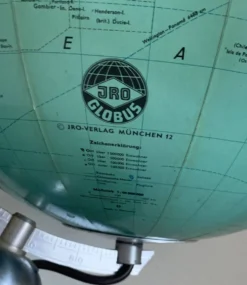 Globe vintage 1960 terrestre JRO Verlag bois PVC mappemonde - 43 cm
