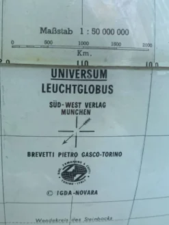 Globe vintage 1960 terrestre lampe Süd-west verlag Munchen - 34 cm