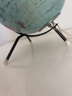 Globe vintage 1962 terrestre mappemonde verre tripode Taride - 28 cm