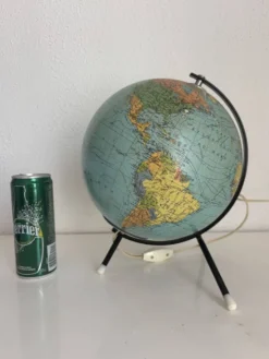 Globe vintage 1962 terrestre mappemonde verre tripode Taride - 28 cm