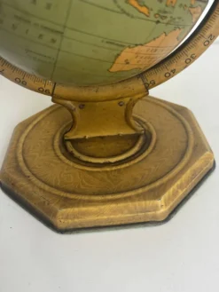 Globe vintage 1920 terrestre mappemonde métal USA - 25 cm