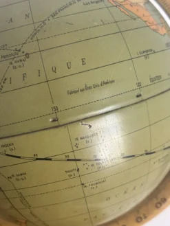 Globe vintage 1920 terrestre mappemonde métal USA - 25 cm