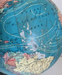 Globe vintage 1976 terrestre Taride verre marbre mappemonde - 30 cm