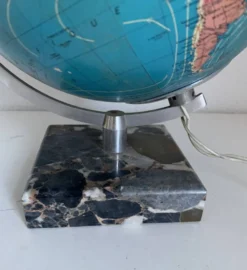 Globe vintage 1976 terrestre Taride verre marbre mappemonde - 30 cm